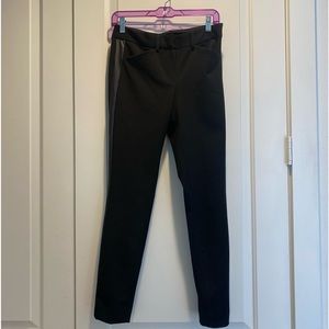 Express Skinny Mid-Rise Leather Stripe Pants